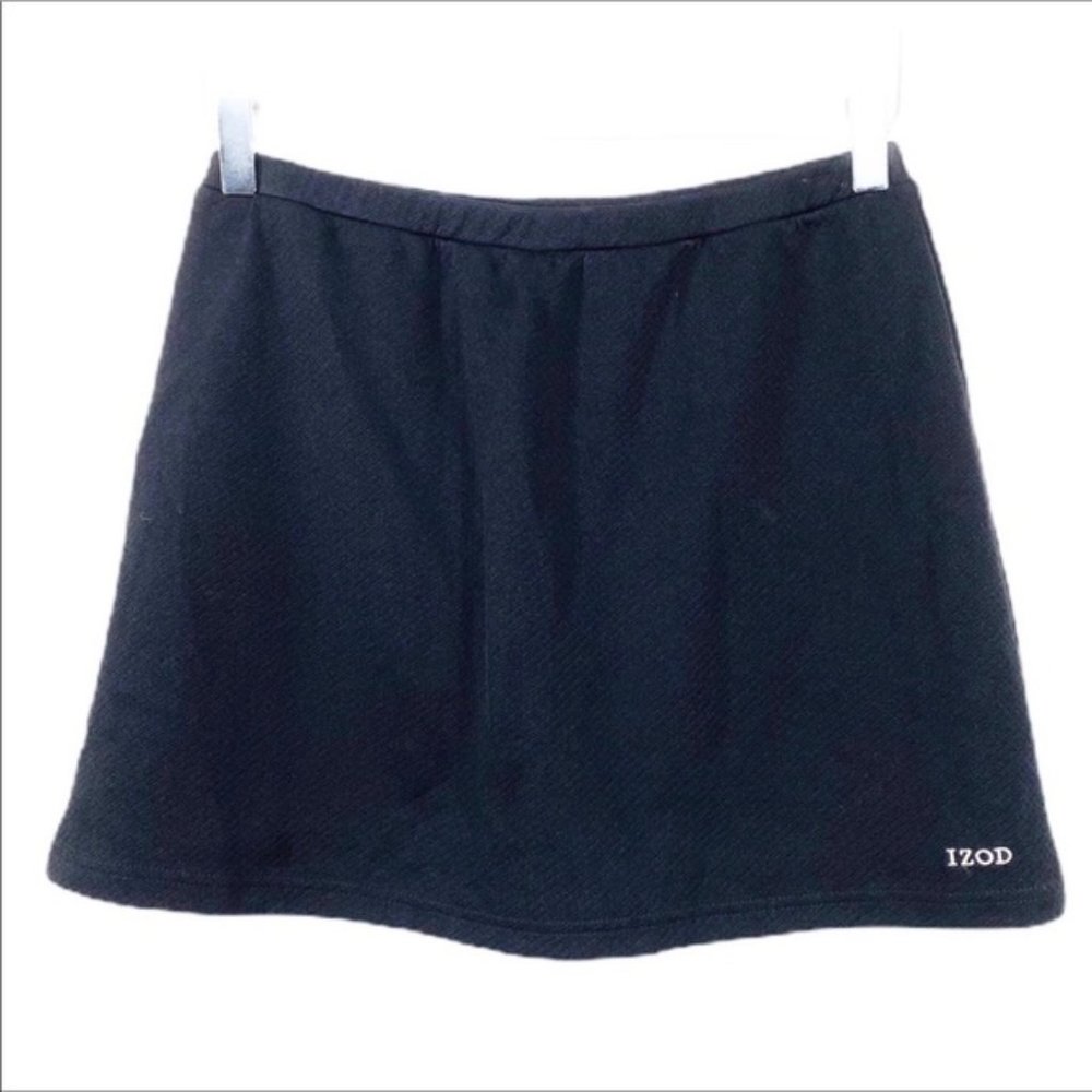 IZOD black vintage textured tennis skirt skort Size SMALL pickleball tennis golf